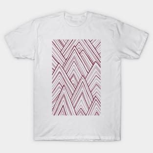 Stripe Mountains - Maroon T-Shirt